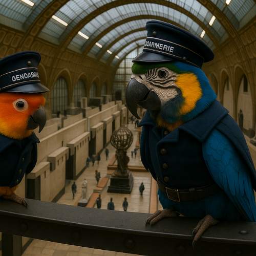Percy and Mango at the Musée d'Orsay