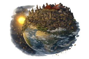 A city afloat in cosmic wealth