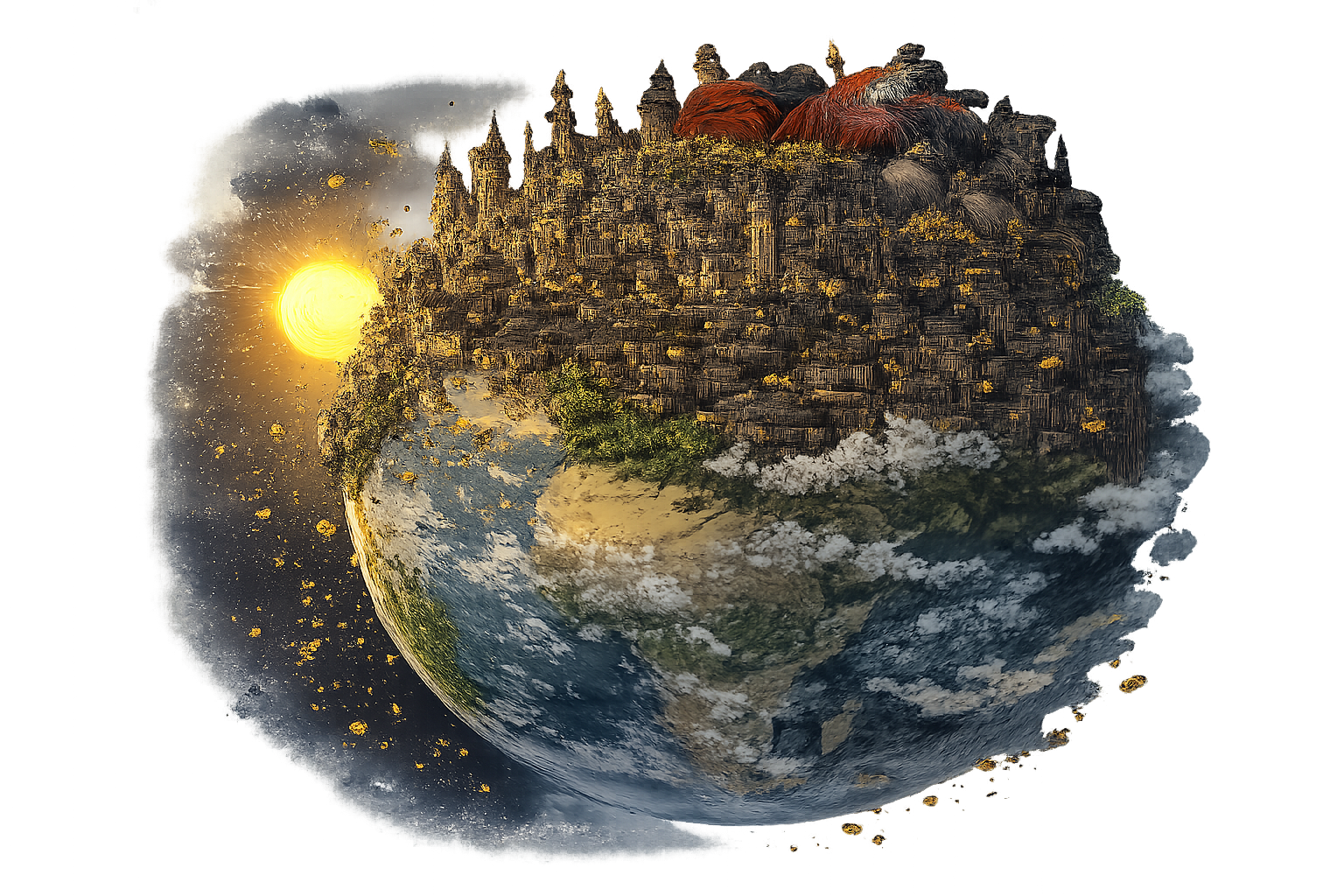 Earth - a city afloat in cosmic wealth