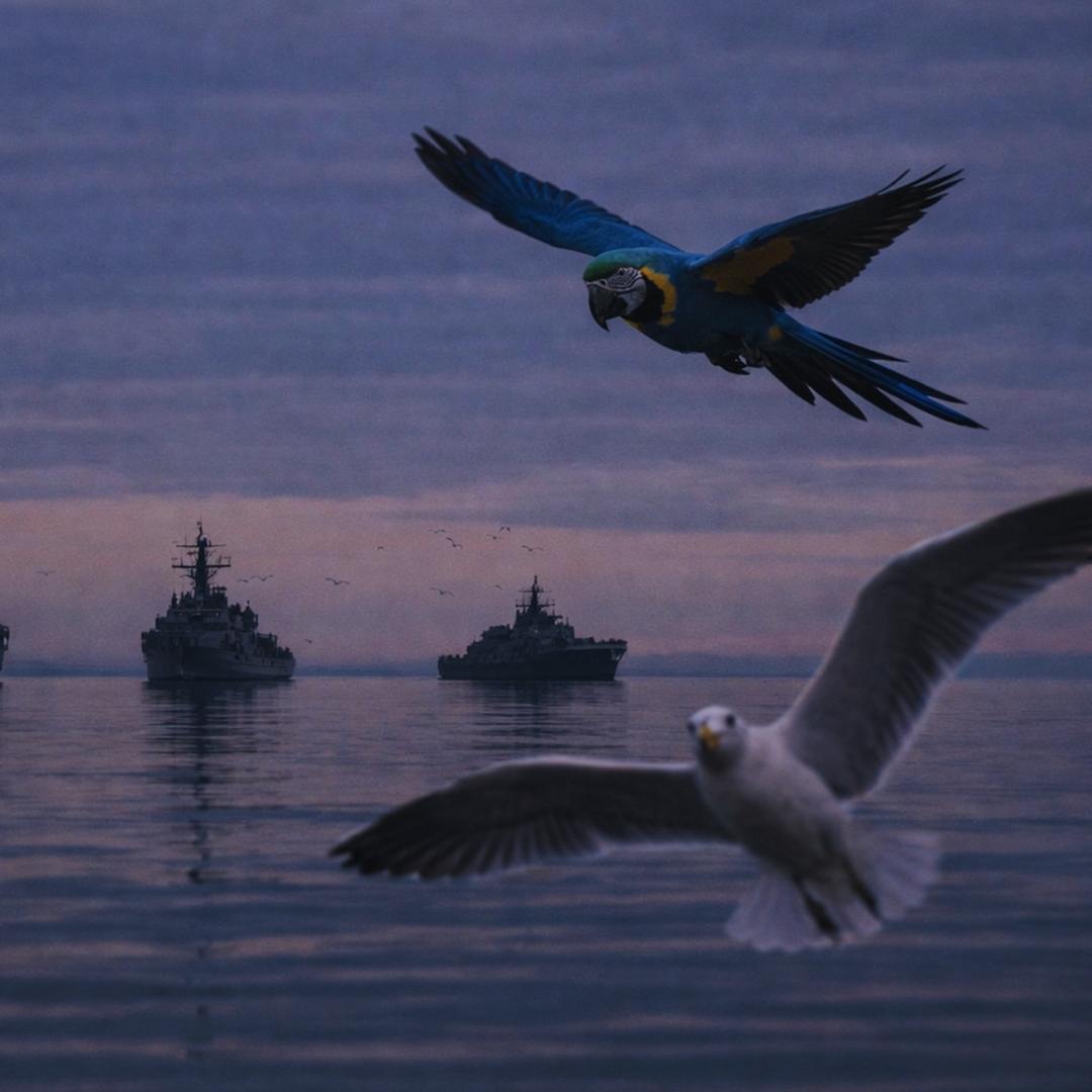 Percy airborne with The Gulls